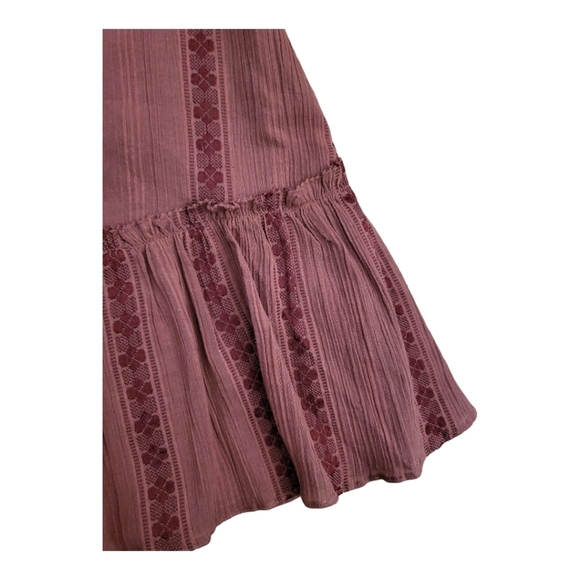 Lesly Ruffled Mini Dress by anthropology Womens Size Xs Rust Brown - Picture 7 of 10